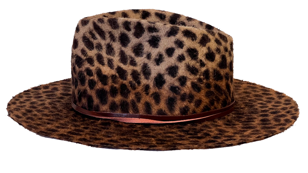 WILD MIRAGE — Handmade Leopard Print Fur Felt Fedora