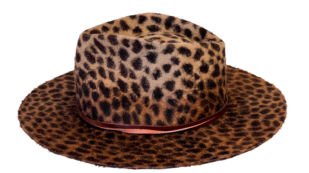 WILD MIRAGE — Handmade Leopard Print Fur Felt Fedora