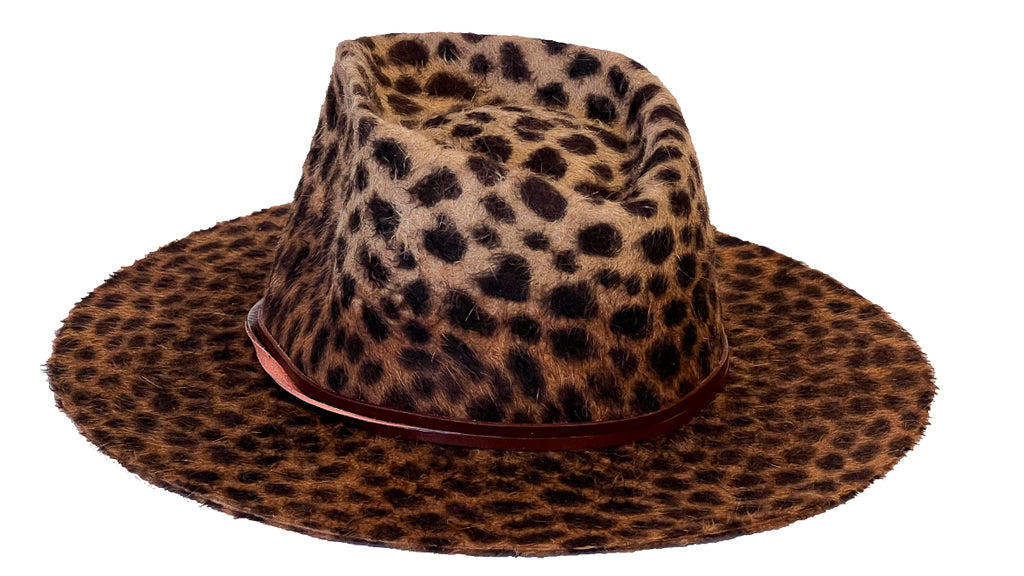 WILD MIRAGE — Handmade Leopard Print Fur Felt Fedora
