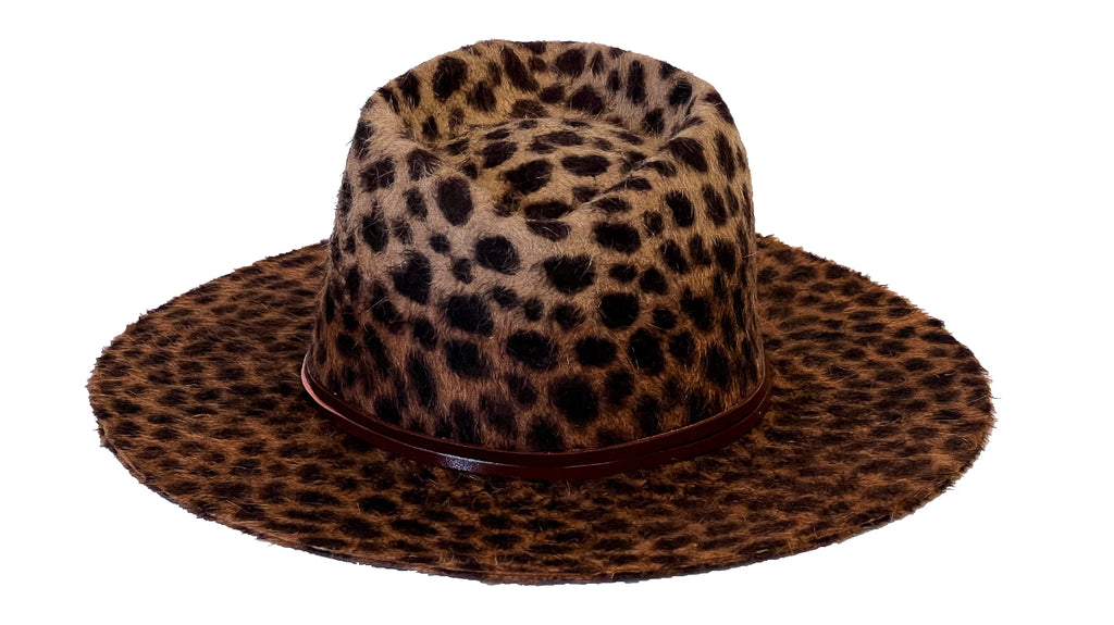 WILD MIRAGE — Handmade Leopard Print Fur Felt Fedora