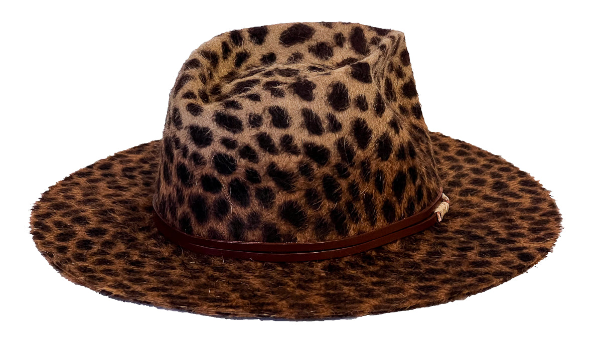 WILD MIRAGE — Handmade Leopard Print Fur Felt Fedora