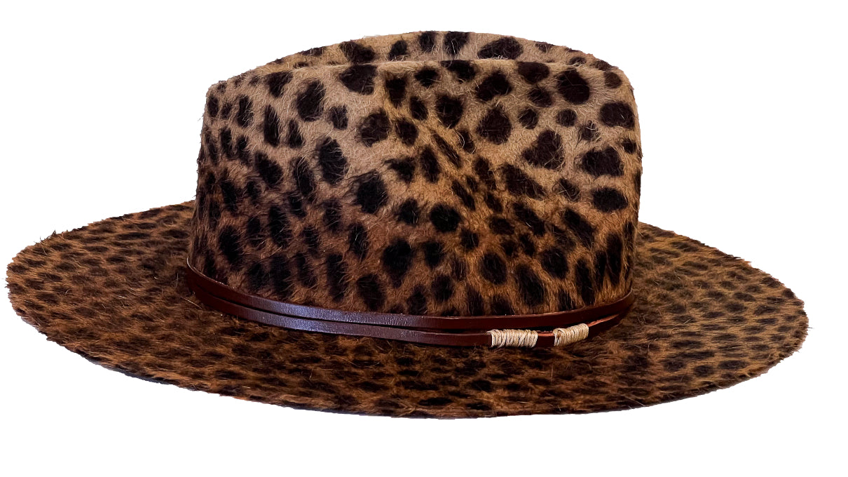 WILD MIRAGE — Handmade Leopard Print Fur Felt Fedora