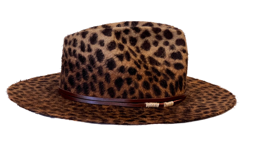 WILD MIRAGE — Handmade Leopard Print Fur Felt Fedora